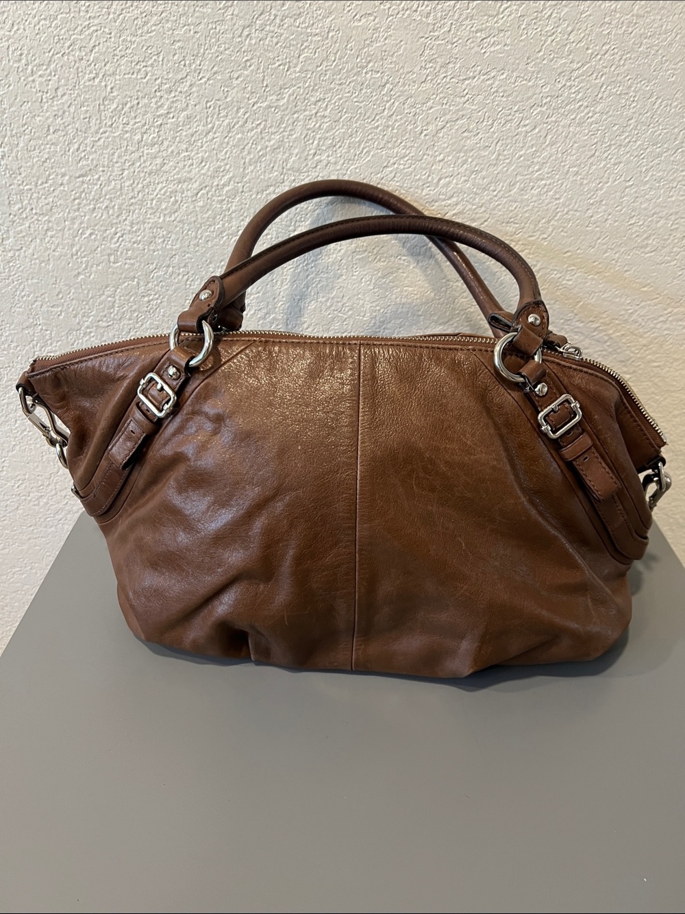 Coach Brown Leather Shoulder Satchel - Picture 2 of 5